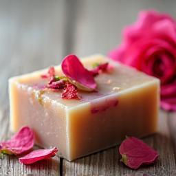 Image of product: Handmade soap with rose petals and sandalwood