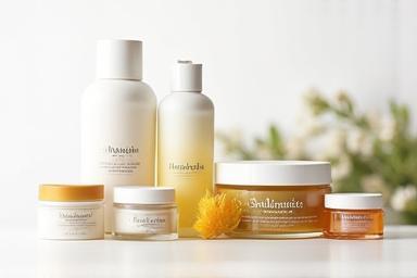 Image illustrating the service: Jars and bottles of herbal skincare products